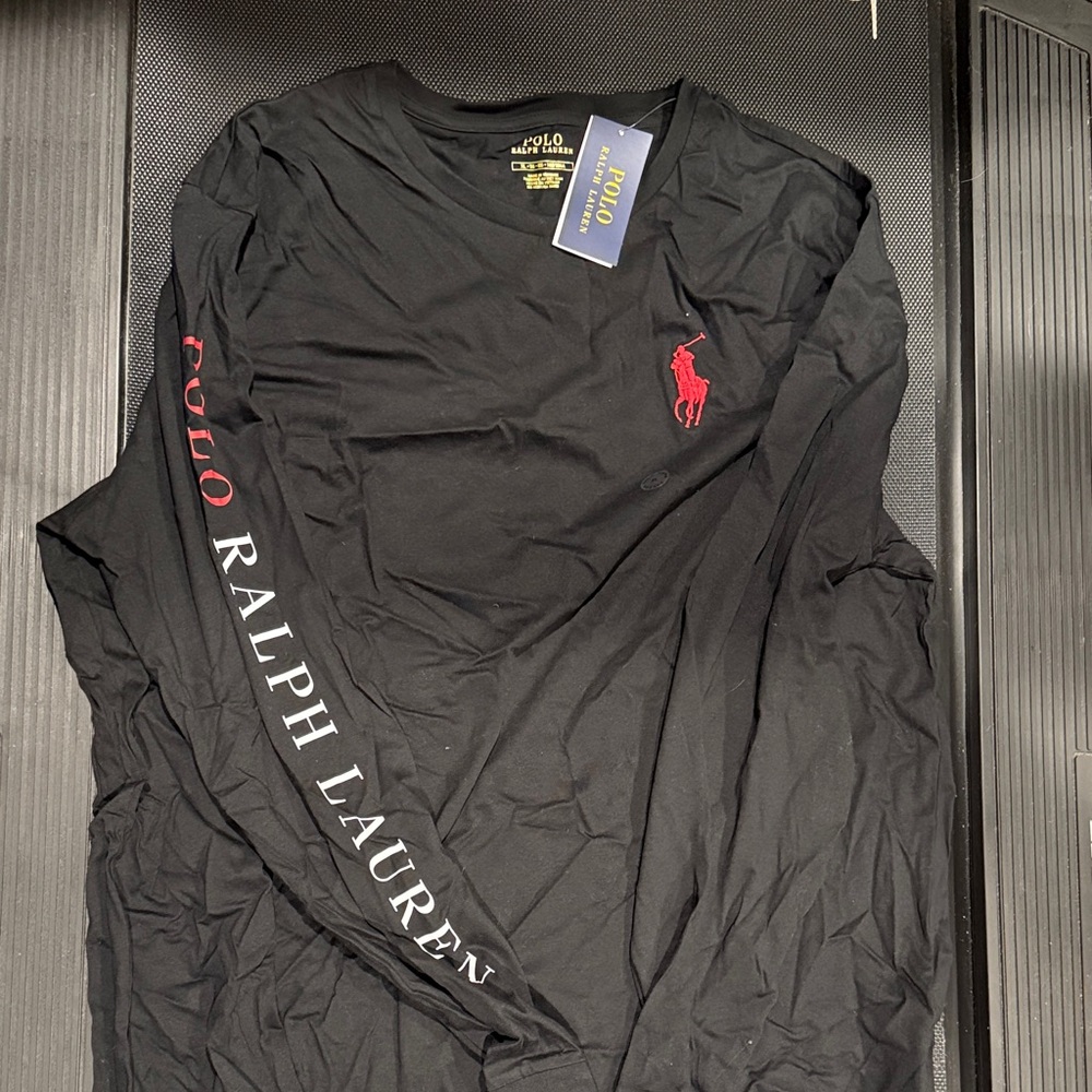 Polo by Ralph Lauren Black and Red Long Sleeve Tee